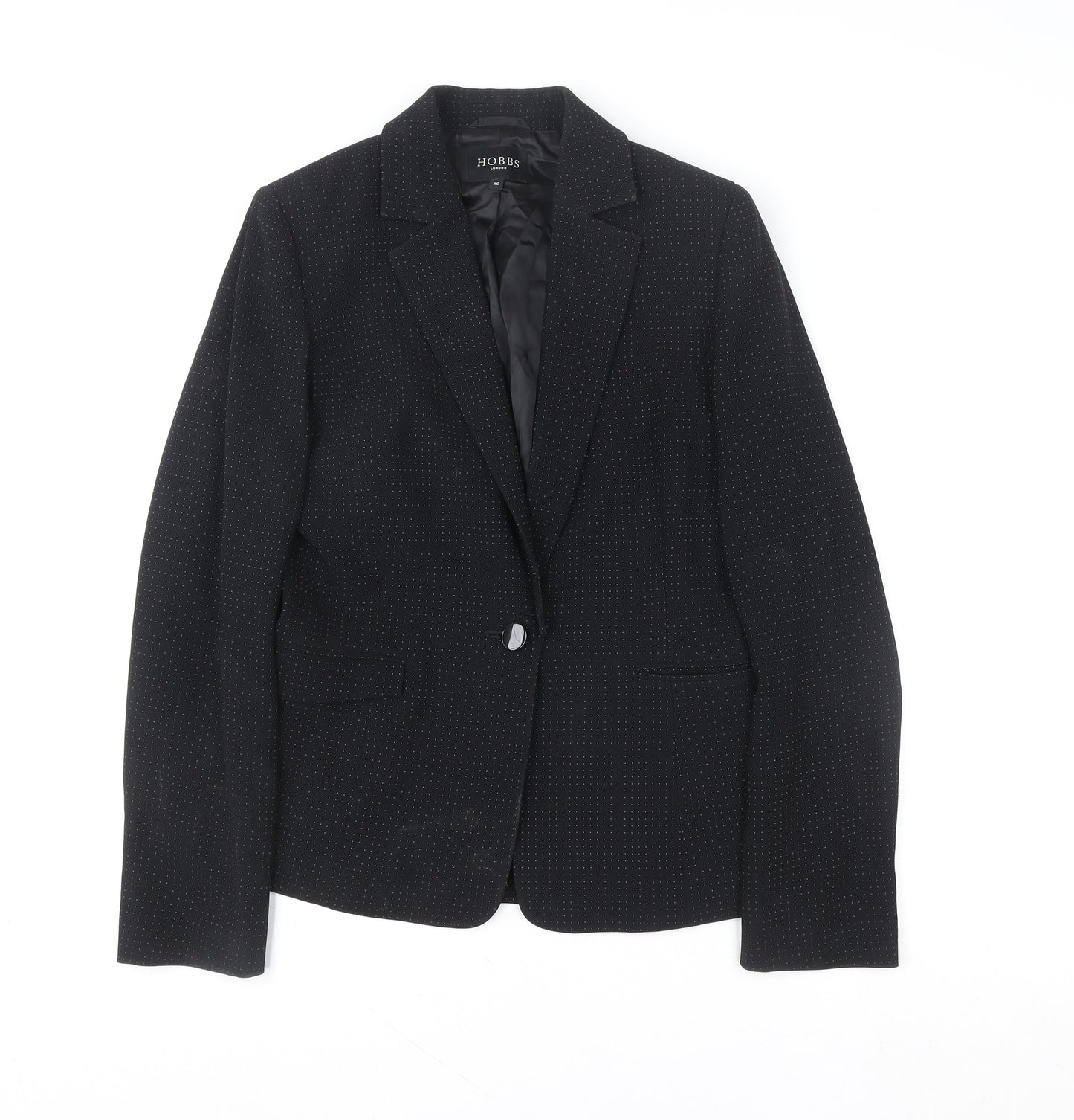 Hobbs Women’s Black Wool Blend Single-Breasted Blazer Size 10