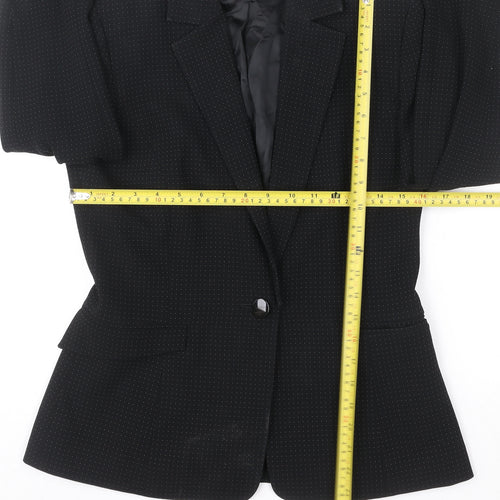 Hobbs Women’s Black Wool Blend Single-Breasted Blazer Size 10