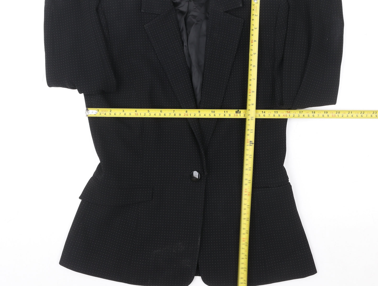 Hobbs Women’s Black Wool Blend Single-Breasted Blazer Size 10
