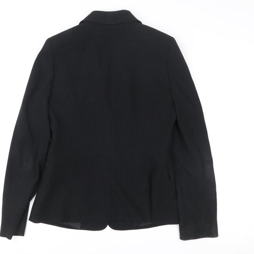 Hobbs Women’s Black Wool Blend Single-Breasted Blazer Size 10