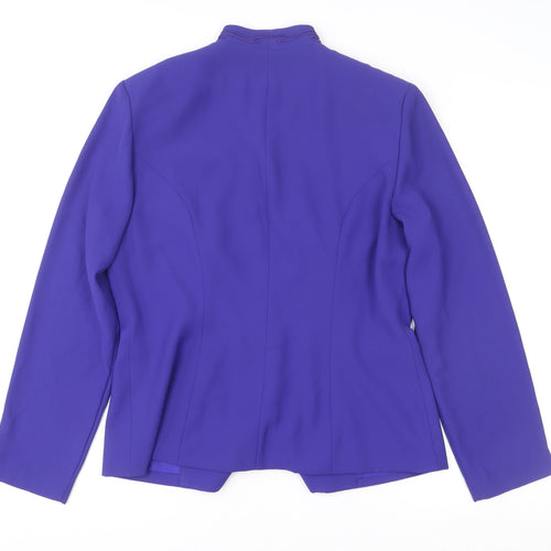 Mark Edwards Womens Purple Size 16 Embellished One Button Suit Jacket