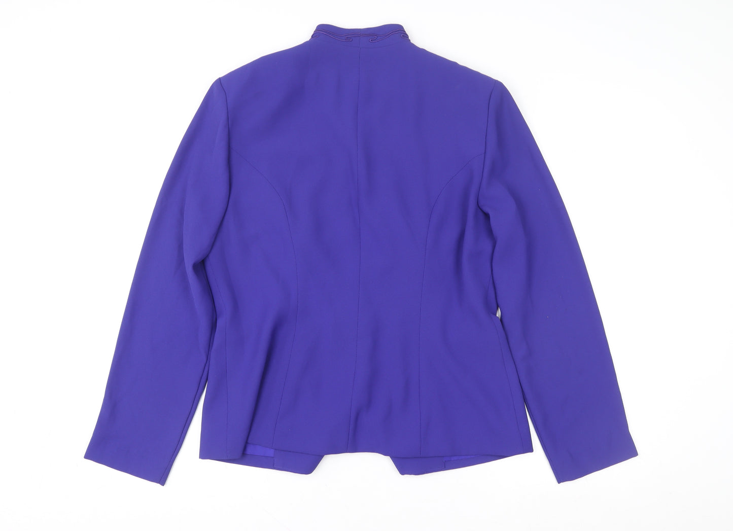 Mark Edwards Womens Purple Size 16 Embellished One Button Suit Jacket