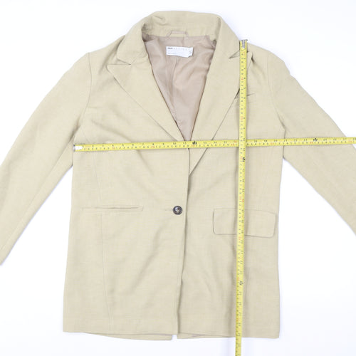 ASOS DESIGN Women Beige Blazer Jacket UK 12 Regular Fit Single-Breasted