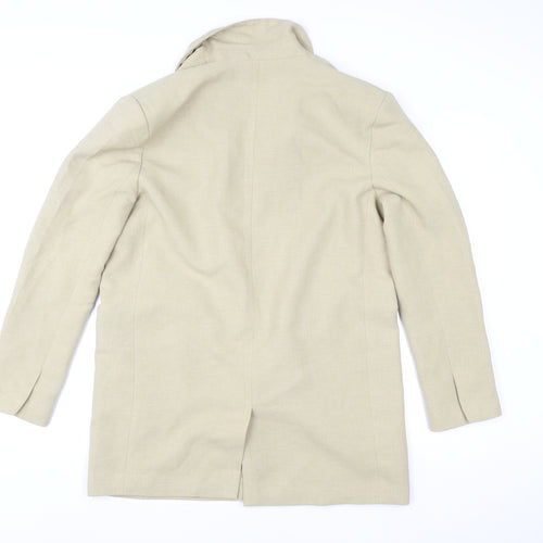 ASOS DESIGN Women Beige Blazer Jacket UK 12 Regular Fit Single-Breasted