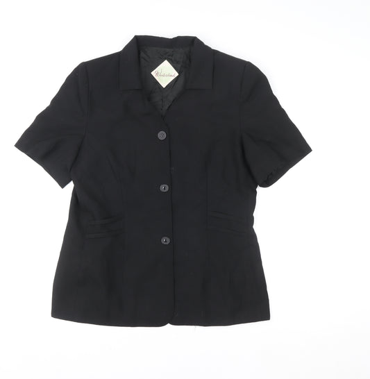 Westerlind Women's Black Short Sleeve Blazer Jacket Size 14