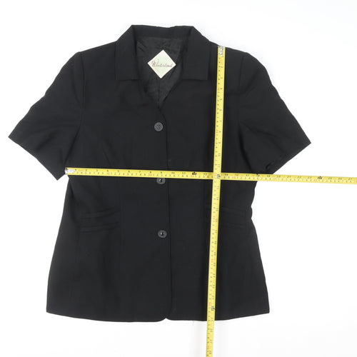 Westerlind Women's Black Short Sleeve Blazer Jacket Size 14