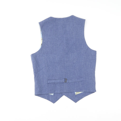 ASOS Men's Blue Slim Fit Double Breasted Waistcoat Size 38