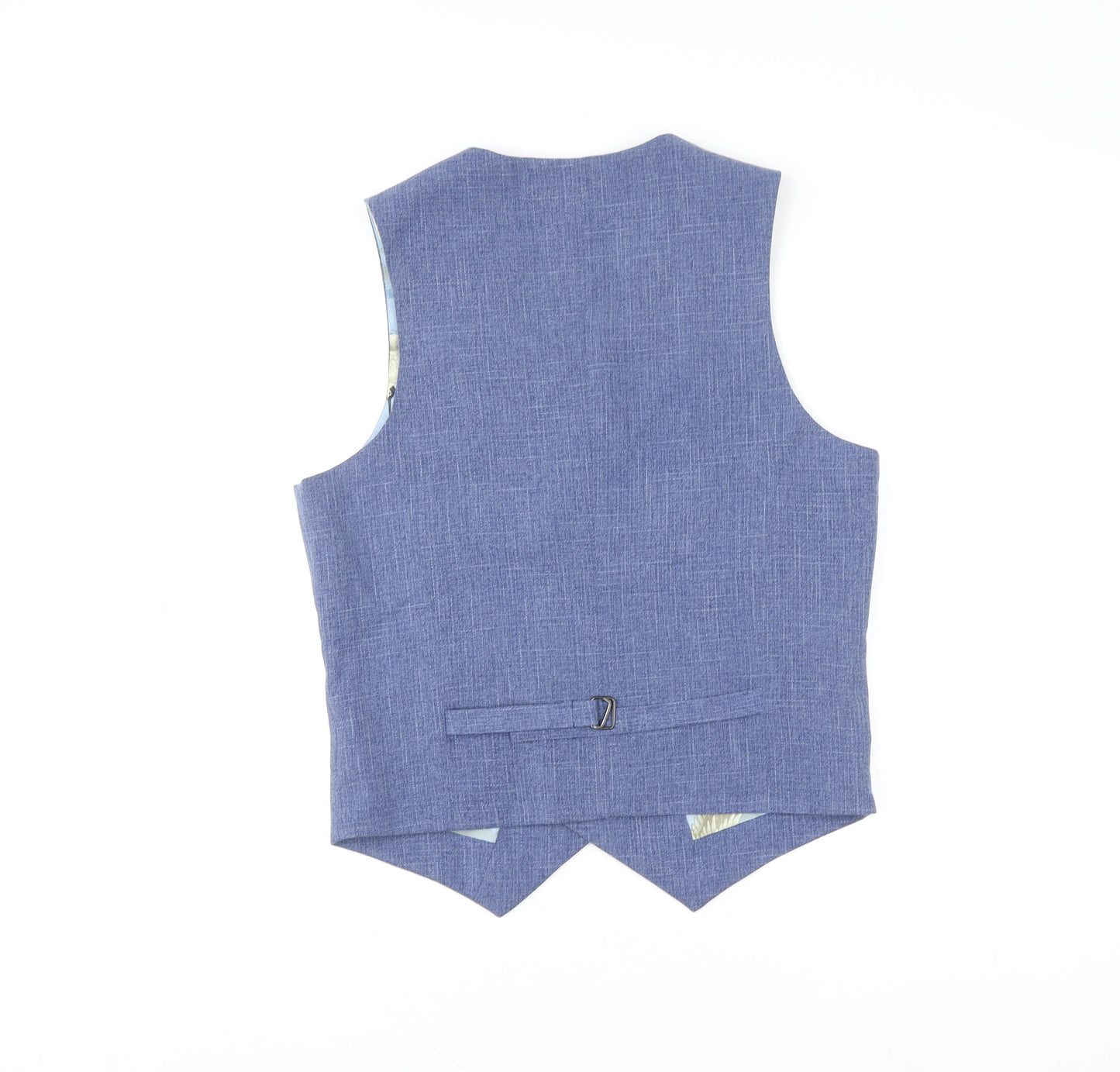 ASOS Men's Blue Slim Fit Double Breasted Waistcoat Size 38