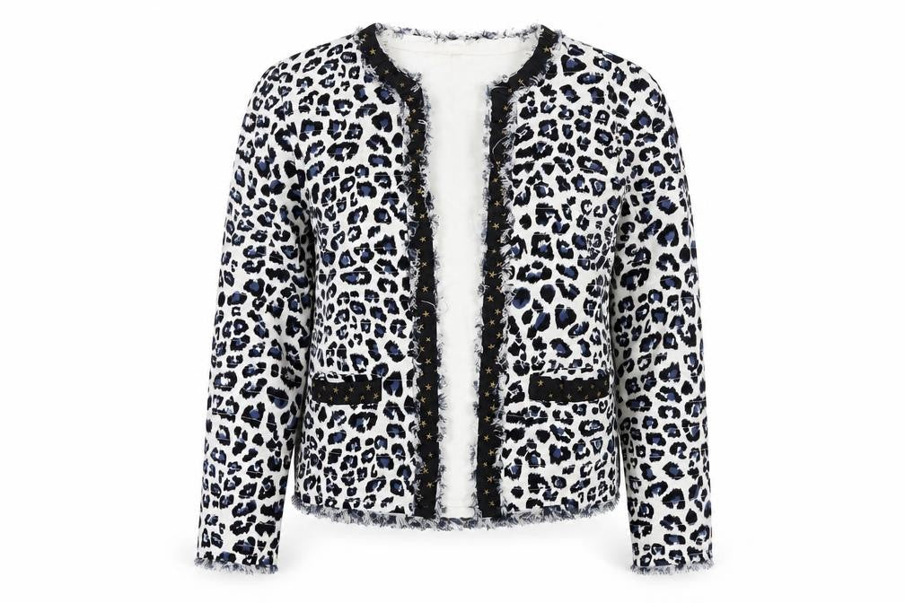 Front view of Rika Women's Multicoloured Animal Print Short Jacket, size S