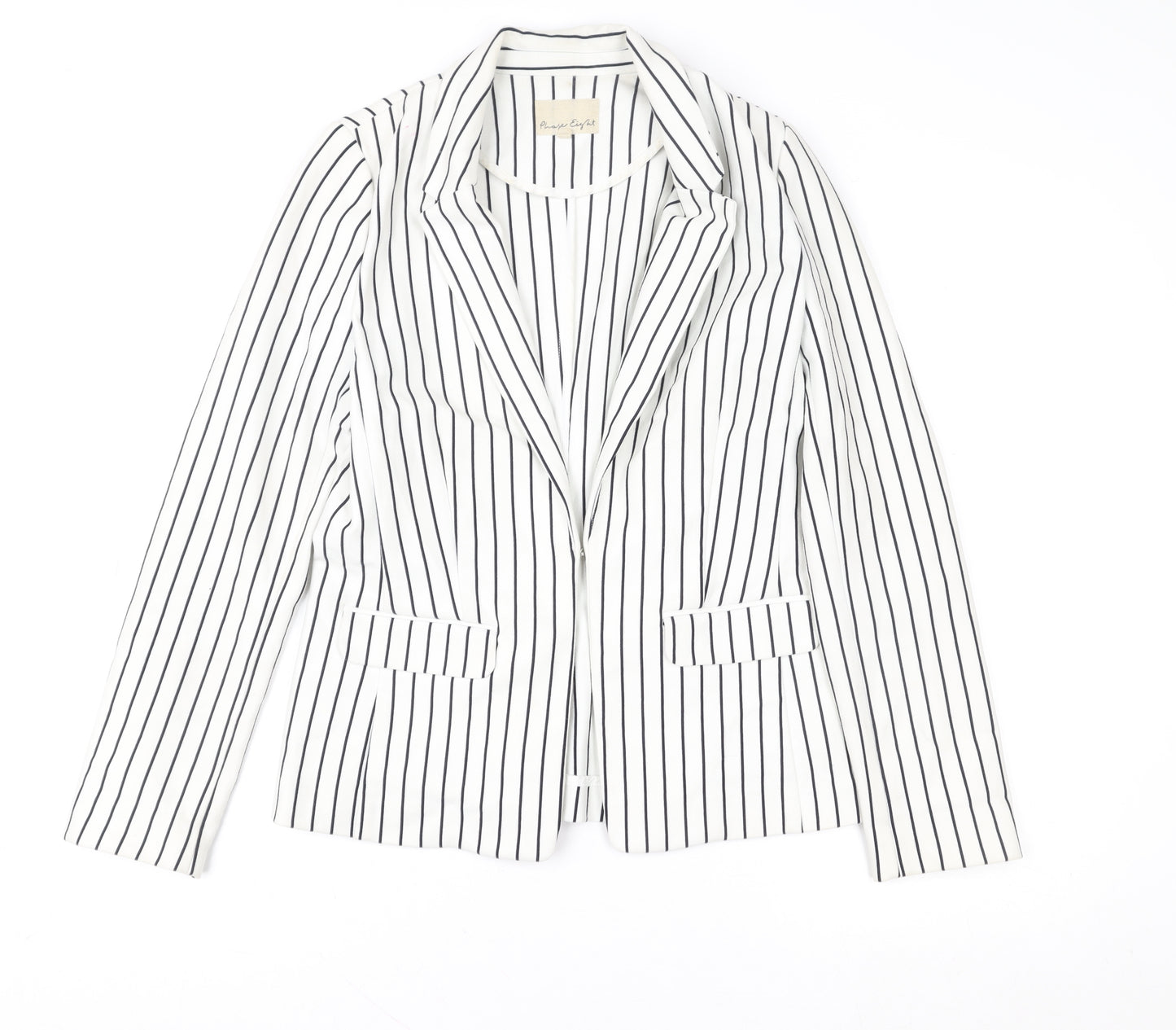 Phase Eight Womens White Striped Blazer Jacket Size 10 Regular Fit
