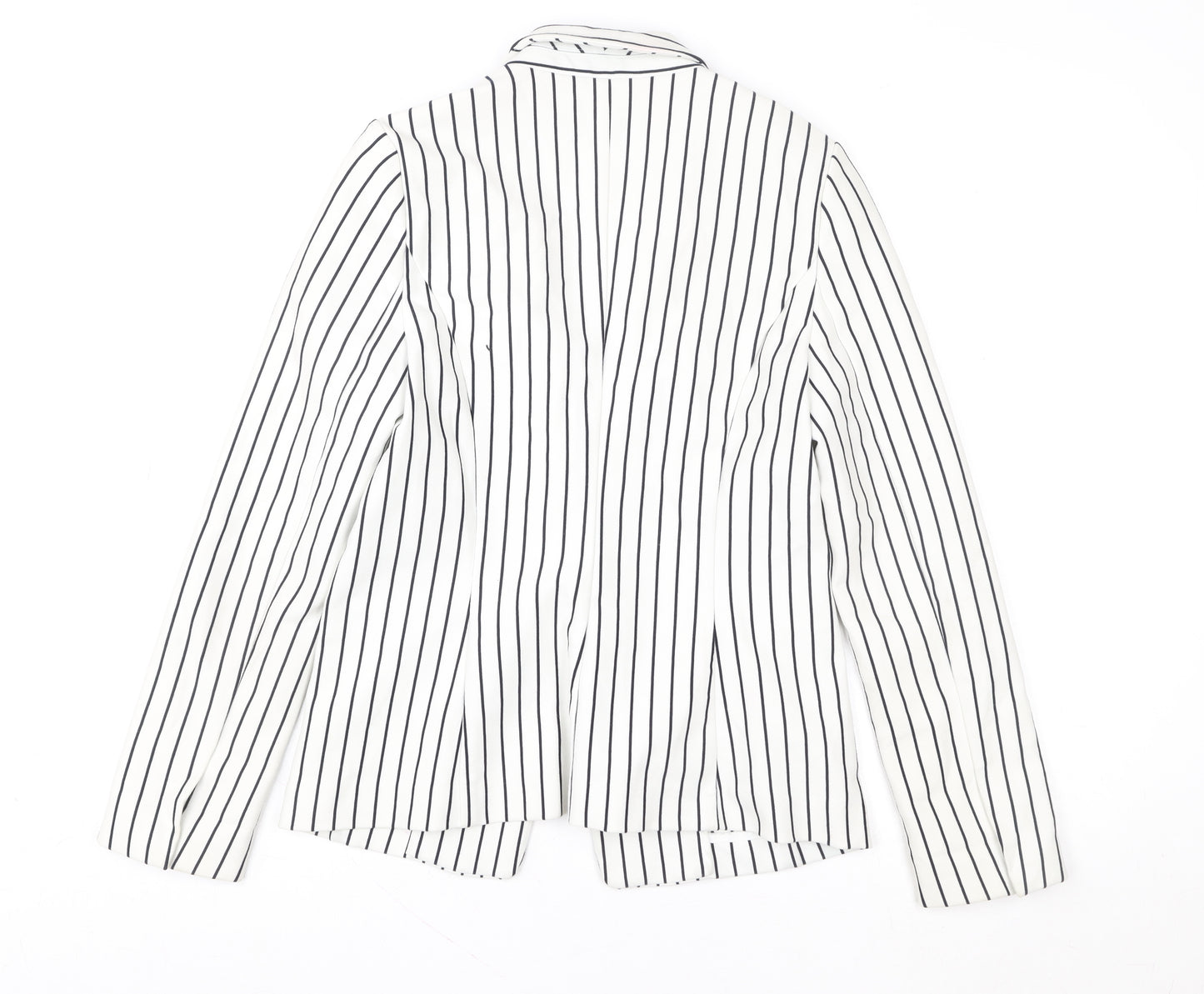 Phase Eight Womens White Striped Blazer Jacket Size 10 Regular Fit