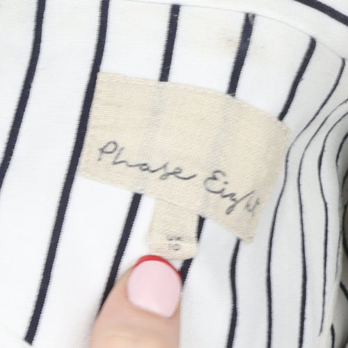 Phase Eight Womens White Striped Blazer Jacket Size 10 Regular Fit