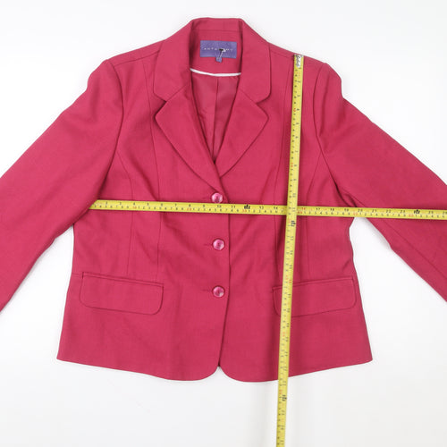 Autonomy Womens Pink Classic Blazer Jacket Size 16 Single Breasted Twill