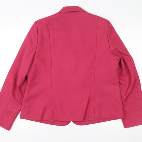 Autonomy Womens Pink Classic Blazer Jacket Size 16 Single Breasted Twill