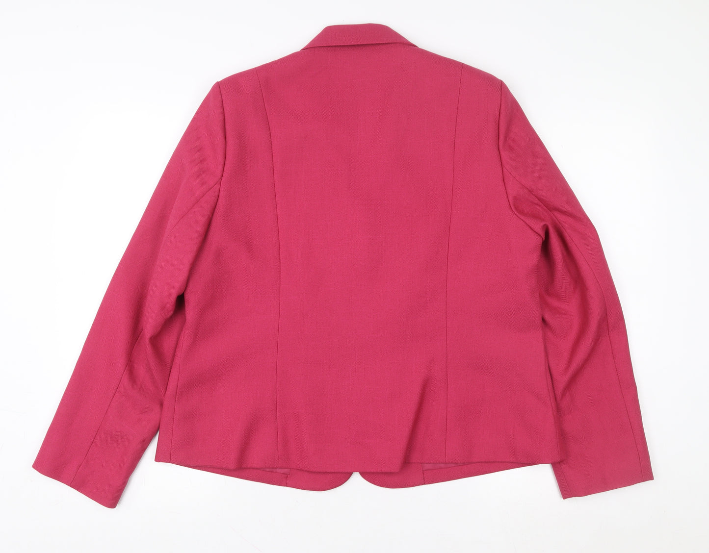 Autonomy Womens Pink Classic Blazer Jacket Size 16 Single Breasted Twill