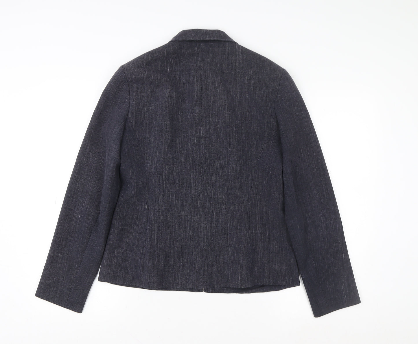 Wallis Women Grey Zip Blazer Jacket Size 36 Regular Fit Formal