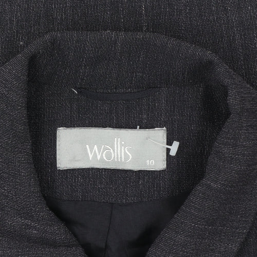 Wallis Women Grey Zip Blazer Jacket Size 36 Regular Fit Formal