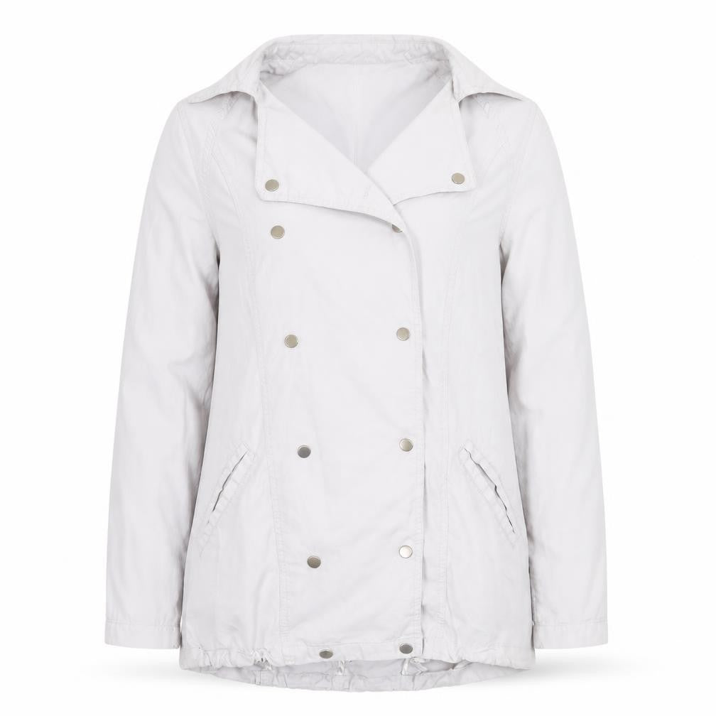Front view of Marks & Spencer Women Grey, size 12, Lyocell Mid-Length Jacket