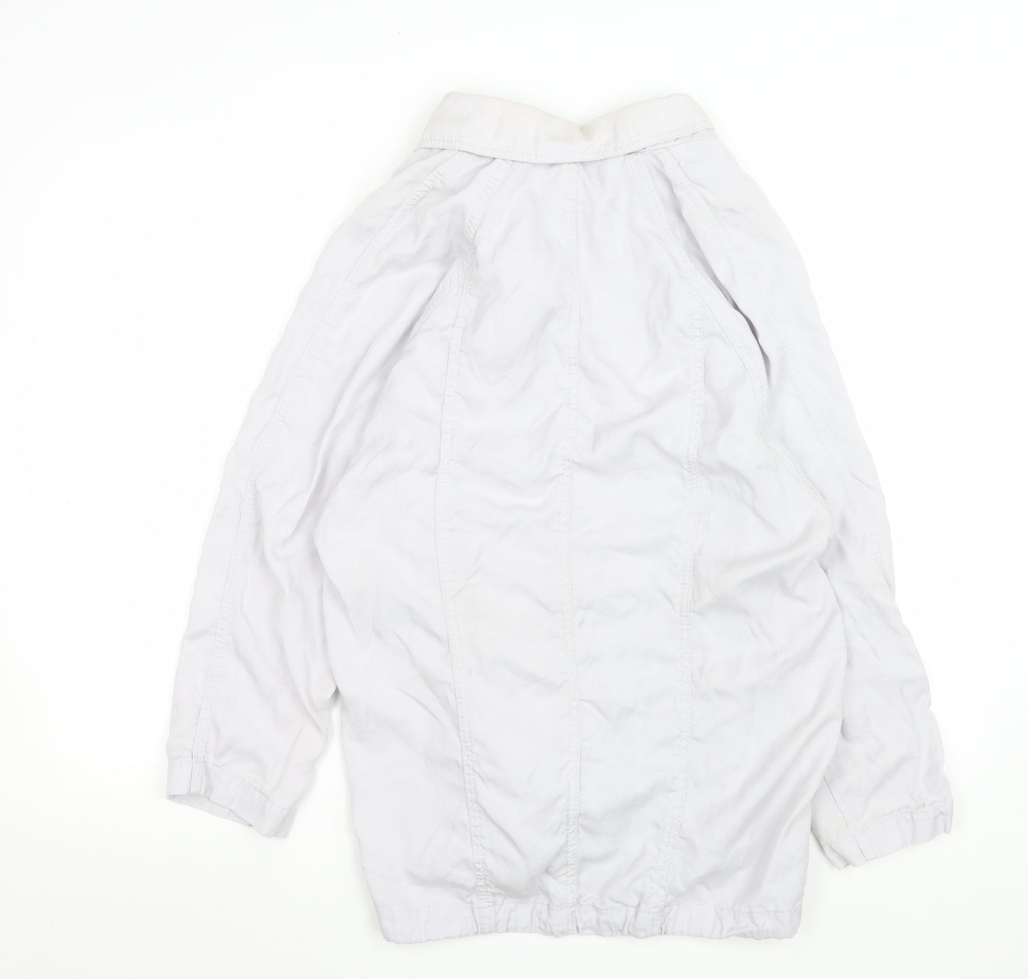 Marks and Spencer Women Grey Size 12 Lyocell Mid-Length Jacket
