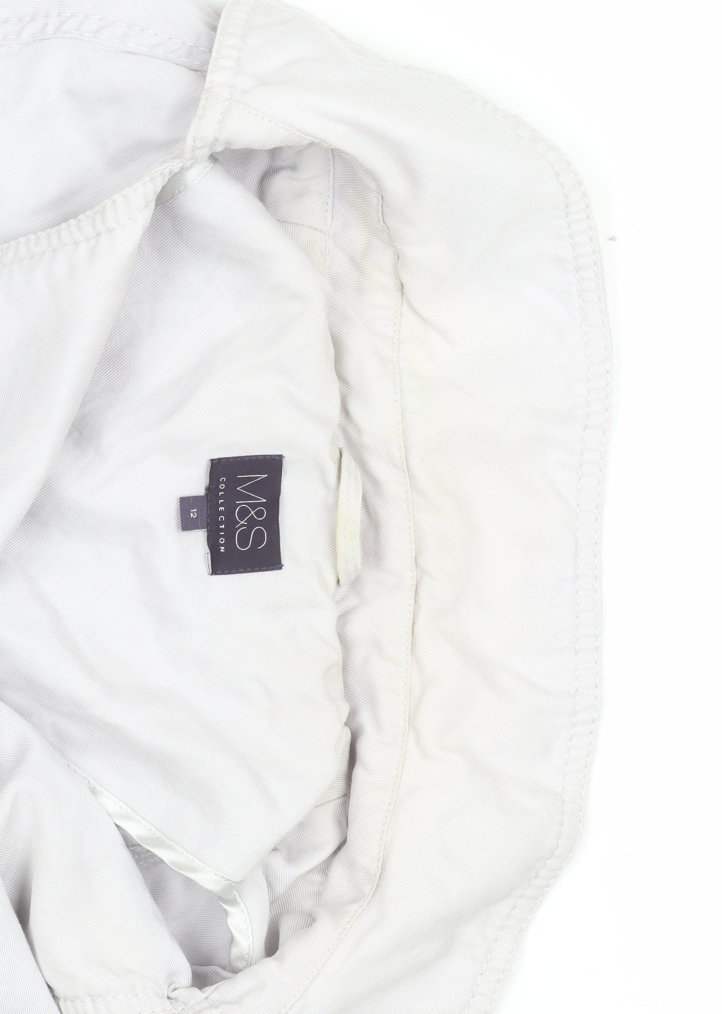 Marks and Spencer Women Grey Size 12 Lyocell Mid-Length Jacket