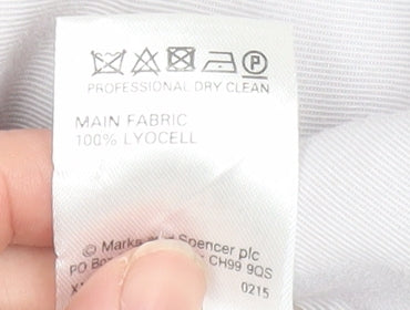 Marks and Spencer Women Grey Size 12 Lyocell Mid-Length Jacket