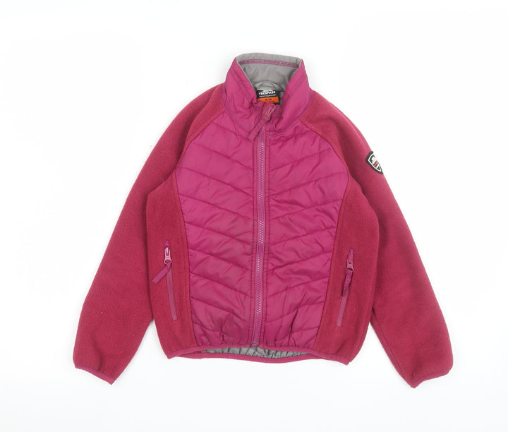 Trespass Girls Pink Puffer Jacket 5-6 Years Quilted Fleece Lined Coat