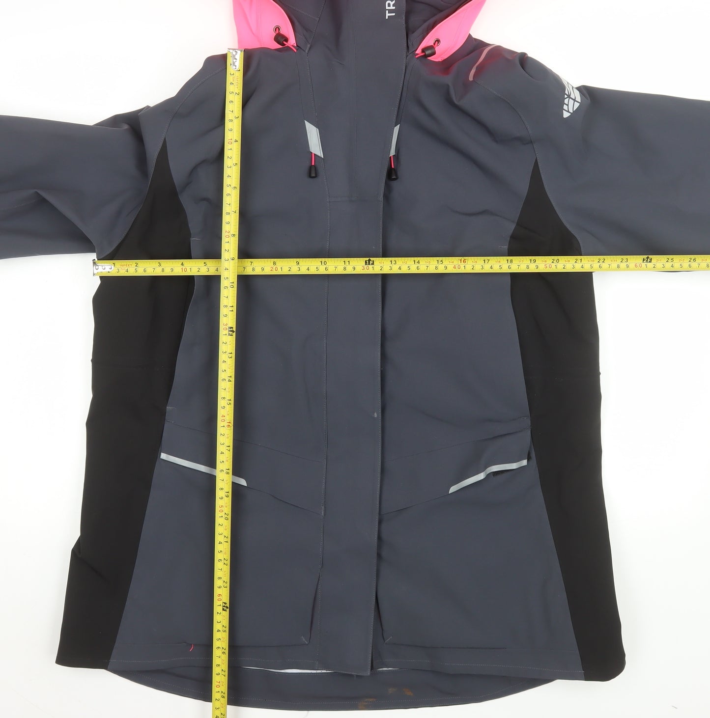 Tribord Women Grey Waterproof Hooded Rain Jacket XL