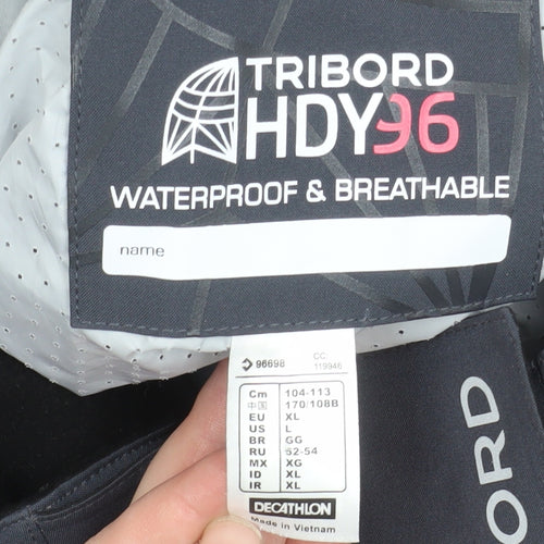 Tribord Women Grey Waterproof Hooded Rain Jacket XL