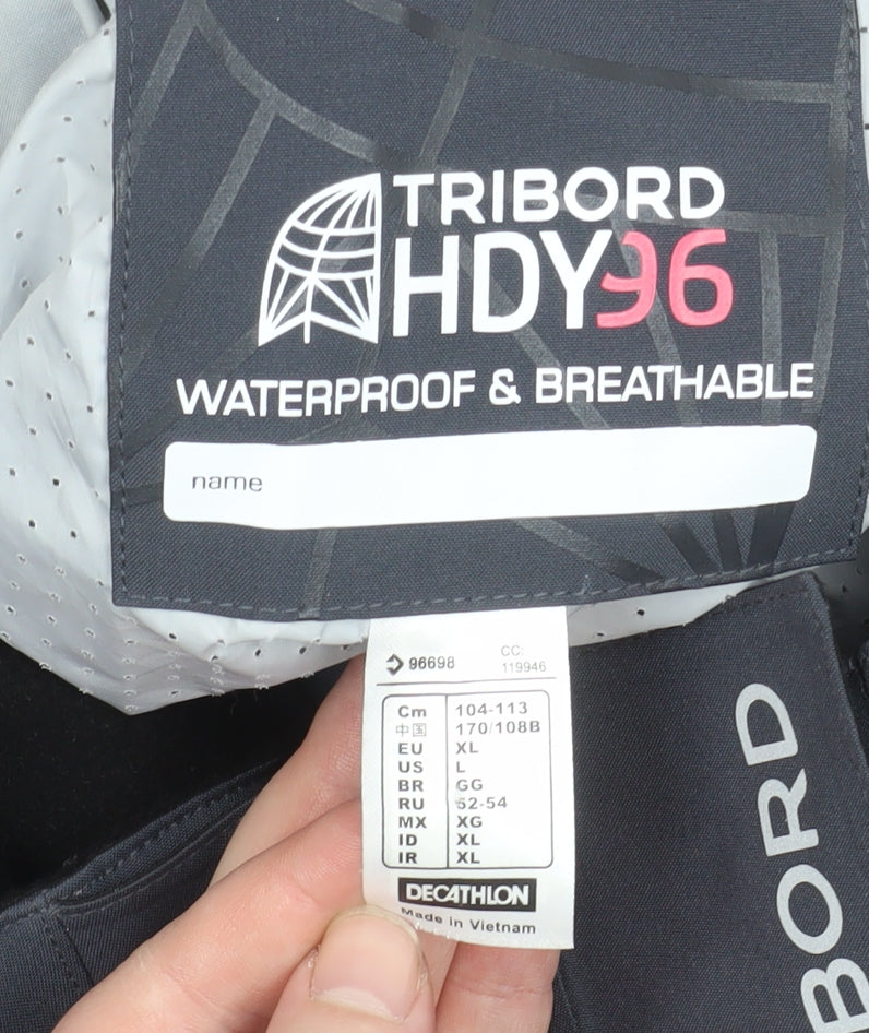Tribord Women Grey Waterproof Hooded Rain Jacket XL
