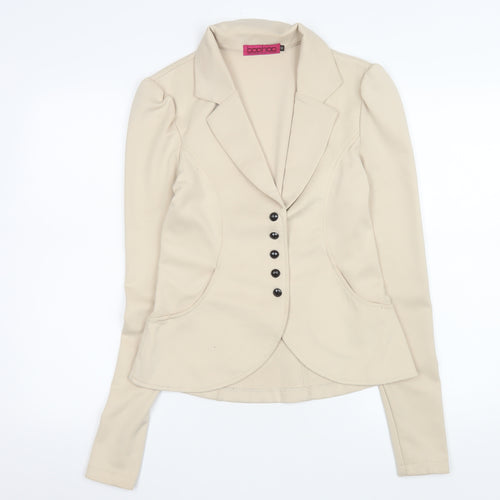 Boohoo Women’s Beige Tailored Blazer UK 10 Lightweight Stretch Jacket