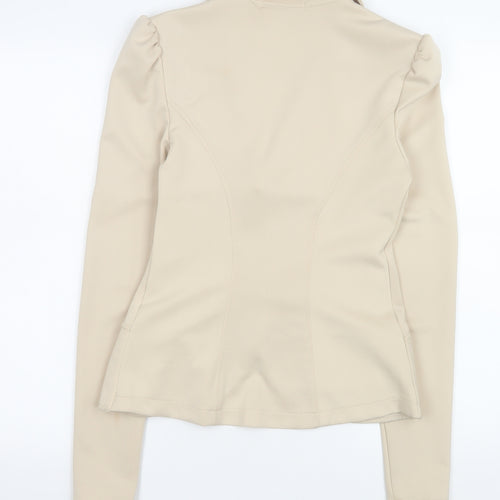 Boohoo Women’s Beige Tailored Blazer UK 10 Lightweight Stretch Jacket