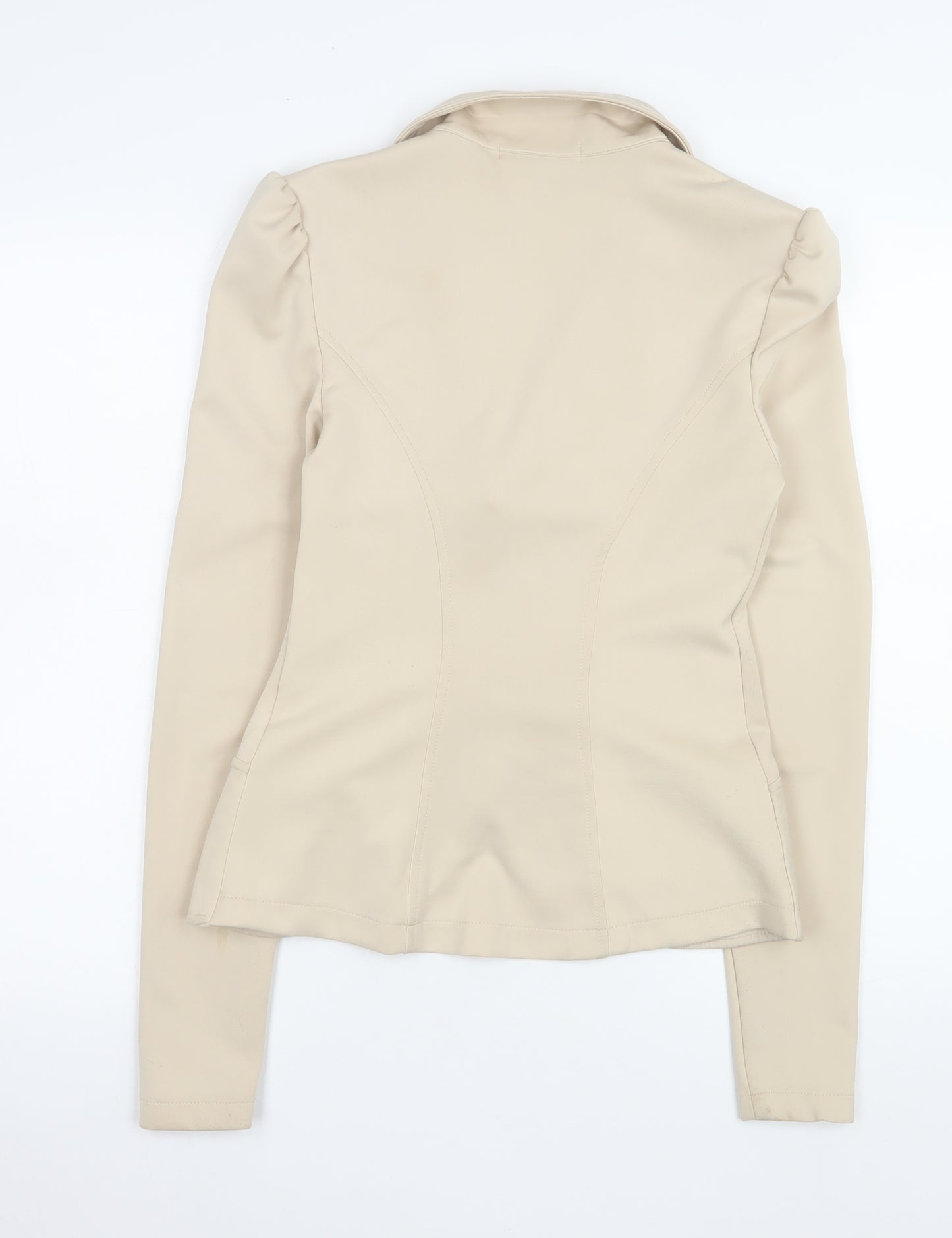 Boohoo Women’s Beige Tailored Blazer UK 10 Lightweight Stretch Jacket