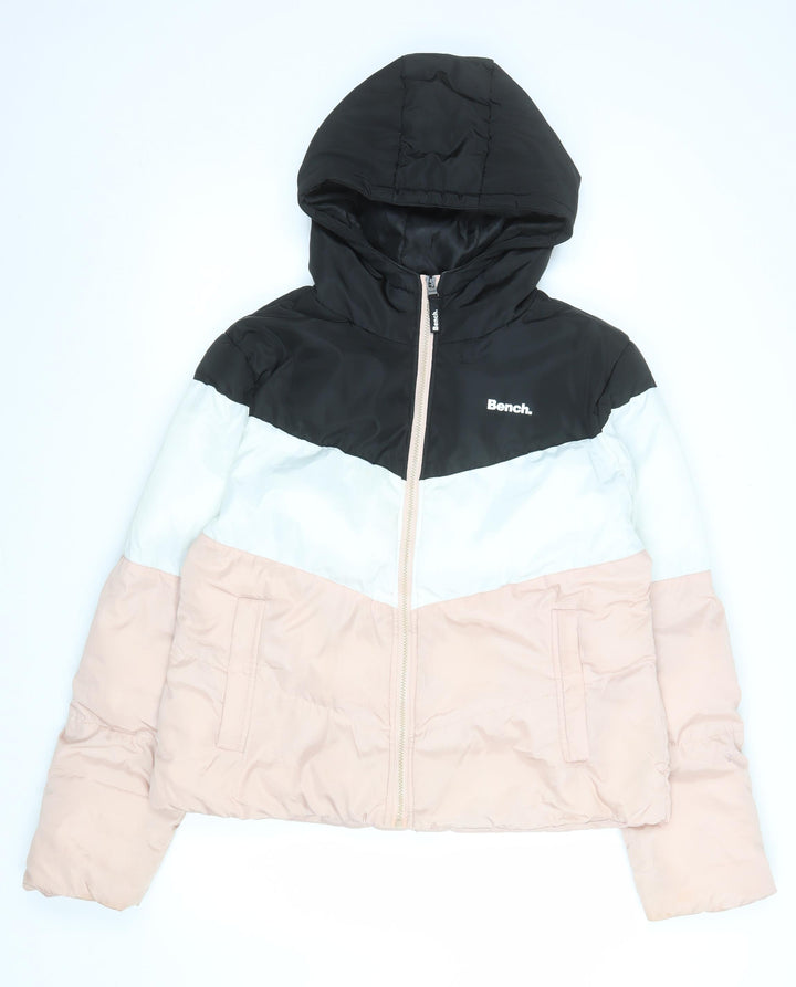 Bench Womens Multicoloured Puffer Jacket Hooded UK 16 XL Winter Coat