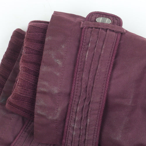 Marks and Spencer Women’s Purple Parka Coat M Long with Faux Fur Trim