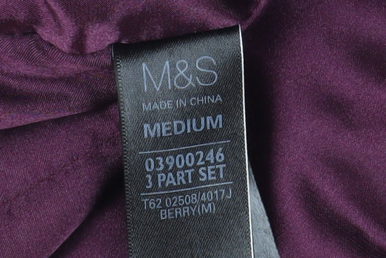 Marks and Spencer Women’s Purple Parka Coat M Long with Faux Fur Trim