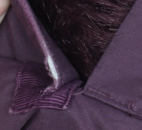 Marks and Spencer Women’s Purple Parka Coat M Long with Faux Fur Trim