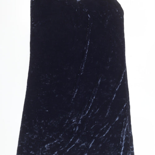 City Comfort Women Blue Velvet Slip Dress Size 12 Partywear