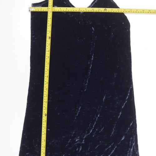 City Comfort Women Blue Velvet Slip Dress Size 12 Partywear