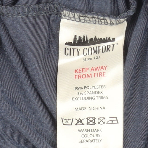 City Comfort Women Blue Velvet Slip Dress Size 12 Partywear