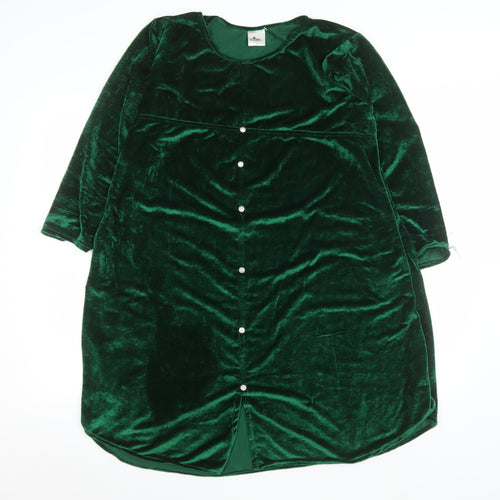 Daneen’s Women Green Velvet Shift Dress L Party Knee Length