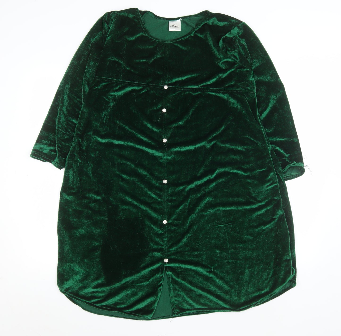 Daneen’s Women Green Velvet Shift Dress L Party Knee Length
