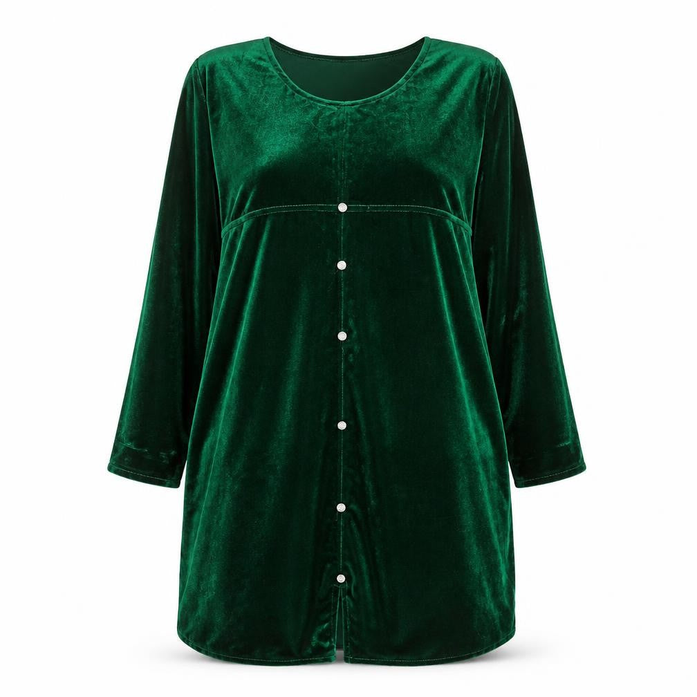 Daneen’s Women Green Velvet Shift Dress L Party Knee Length