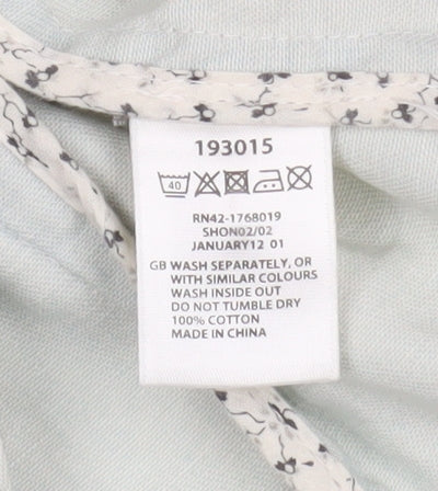 Monsoon Women Blue Cotton Blouse Size 10 Long Sleeve Casual