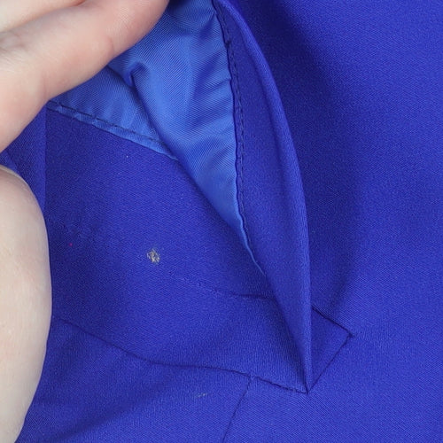 New Look Women Blue Double-Breasted Blazer UK 14 Tailored Jacket