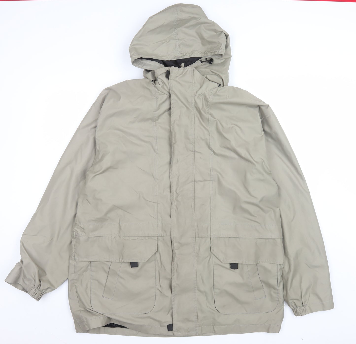 Champion Men’s Beige Hooded Parka Jacket L Water Resistant