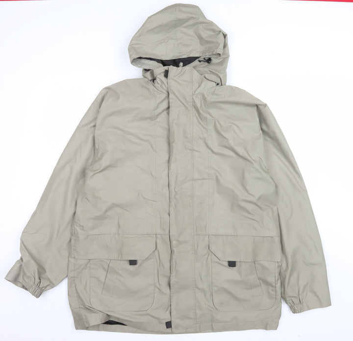 Champion Men’s Beige Hooded Parka Jacket L Water Resistant