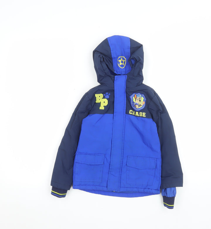 Primark Boys Blue PAW Patrol Chase Hooded Puffer Jacket 4-5 Years