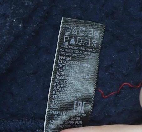Marks and Spencer Men's Blue Fleece Robe XL Winter Warm
