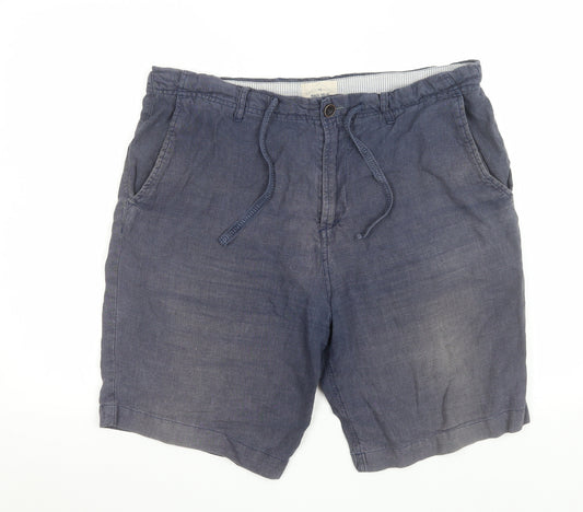 White Stuff Men’s Blue Linen Chino Shorts Size 36 Regular