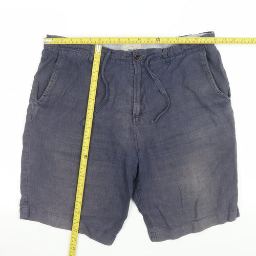 White Stuff Men’s Blue Linen Chino Shorts Size 36 Regular